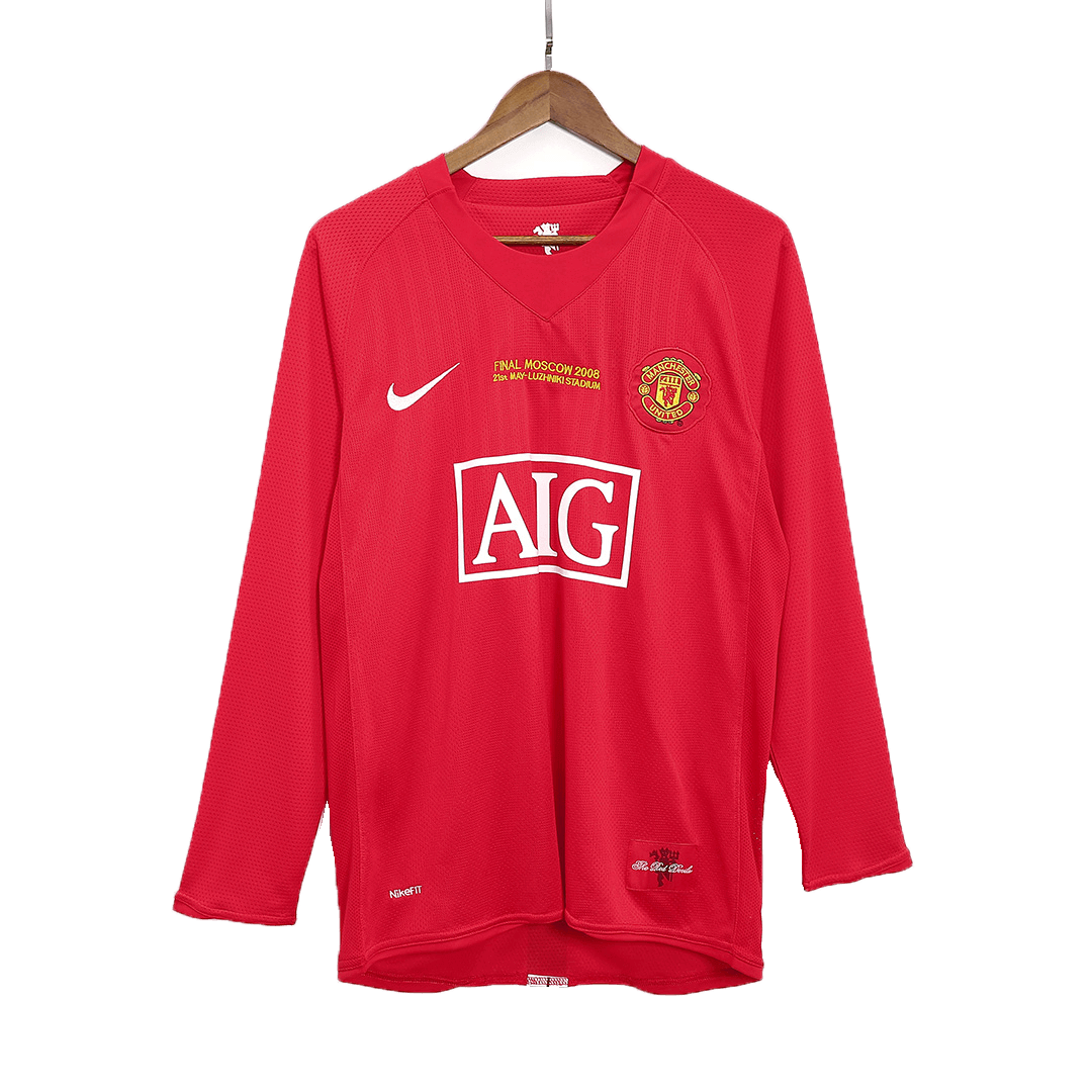 Manchester United pánsky domáci retro futbalový dres s dlhými rukávmi 2007/08 UCL Final - RONALDO #7