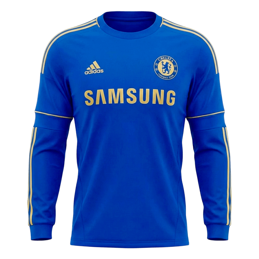 Chelsea pánsky domáci retro futbalový dres s dlhými rukávmi 2012/13