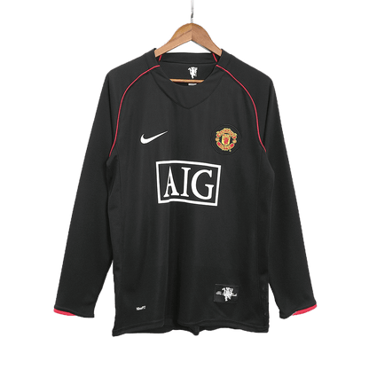 Manchester United pánsky vonkajší retro futbalový dres s dlhými rukávmi 2007/08