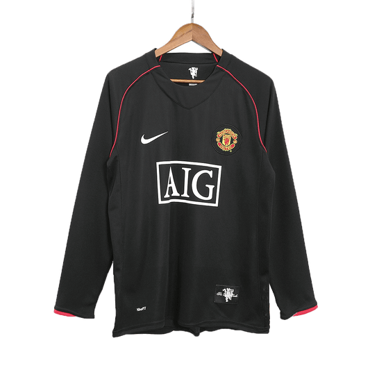 Manchester United pánsky vonkajší retro futbalový dres s dlhými rukávmi 2007/08