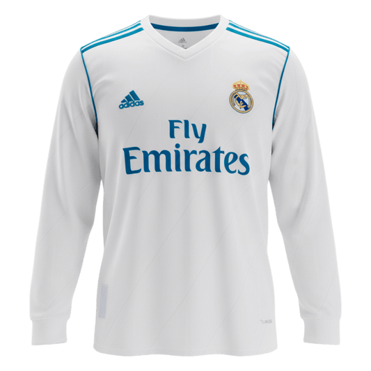 Real Madrid pánsky domáci retro futbalový dres s dlhými rukávmi 2017/18
