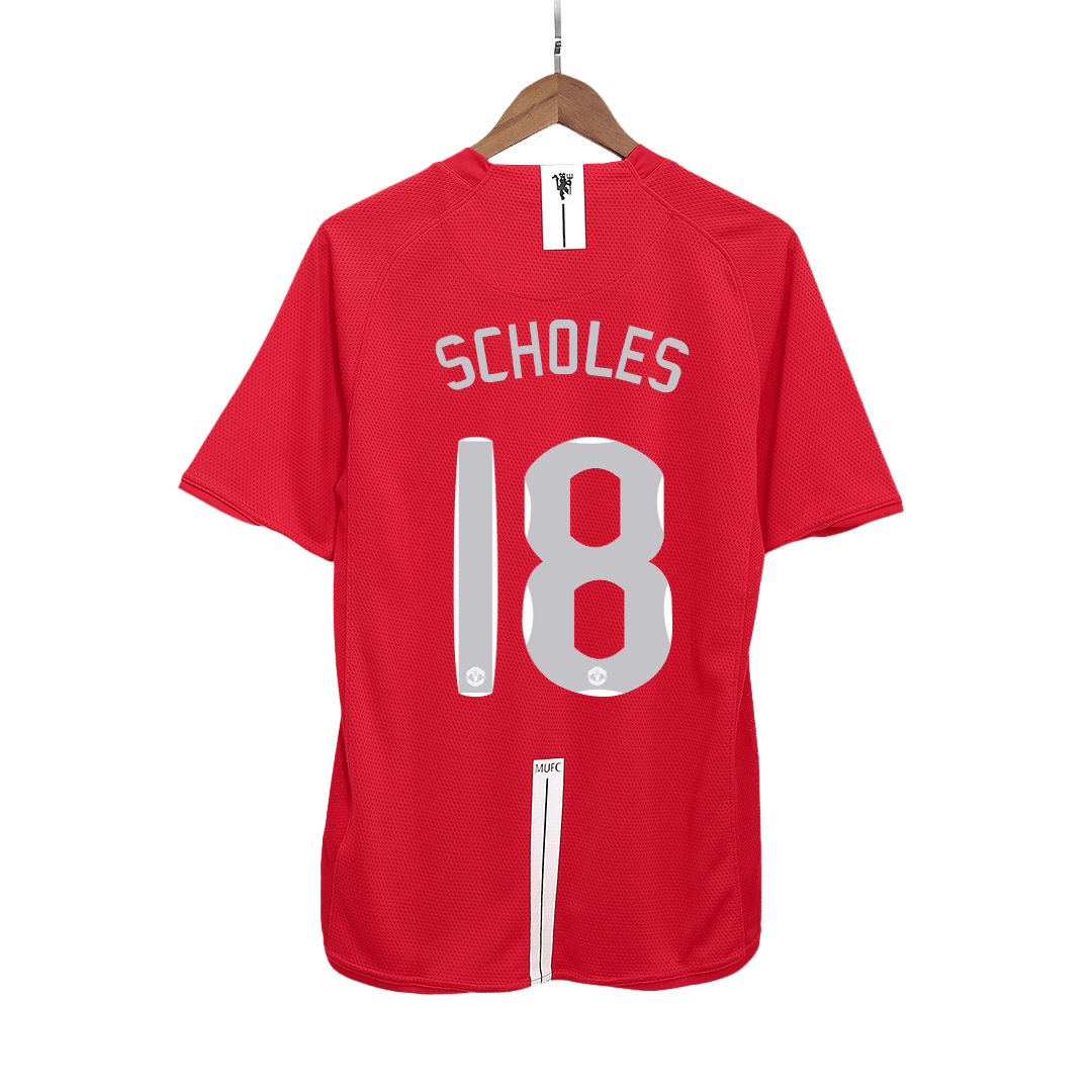 Manchester United pánsky domáci retro futbalový dres 2007/08 UCL Final - SCHOLES #18
