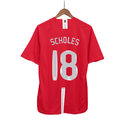 Manchester United pánsky domáci retro futbalový dres 2007/08 UCL Final - SCHOLES #18