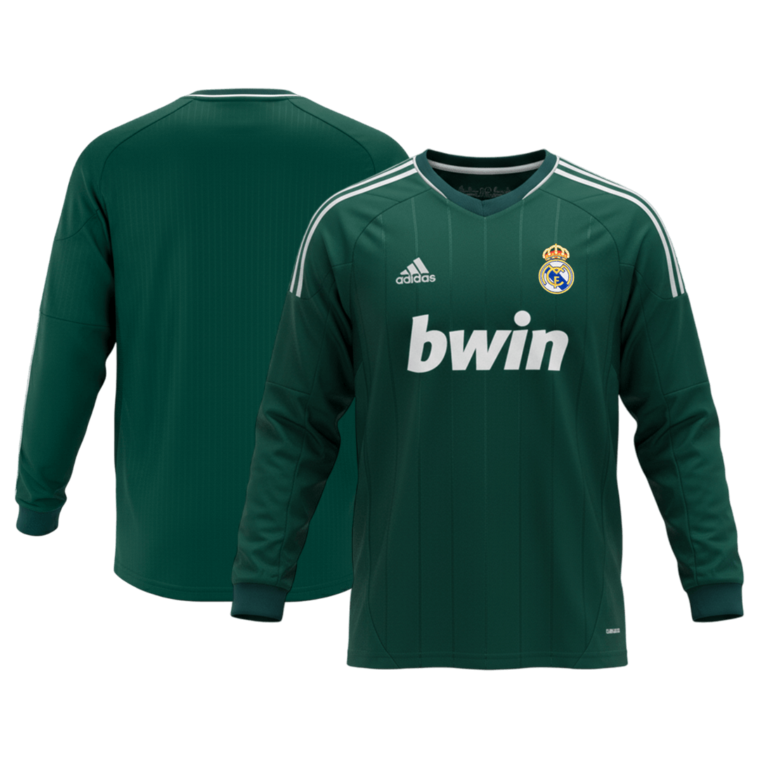 Real Madrid pánsky tretí retro futbalový dres s dlhými rukávmi 2012/13