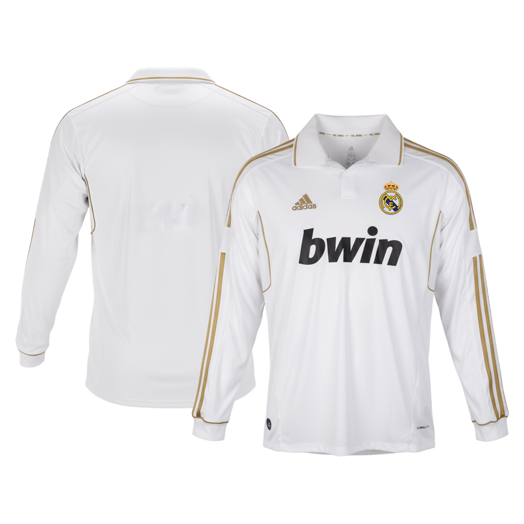 Real Madrid pánsky domáci retro futbalový dres s dlhými rukávmi 2011/12