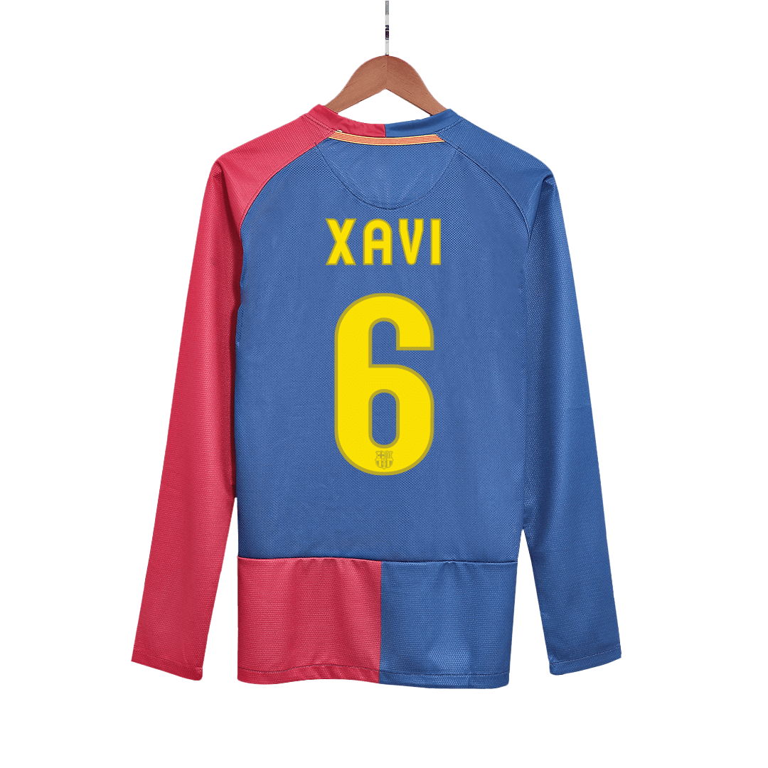 Barcelona pánsky domáci retro futbalový dres s dlhými rukávmi 2008/09 UCL Final - XAVI #6