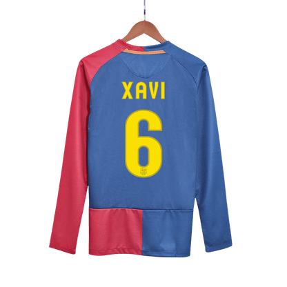 Barcelona pánsky domáci retro futbalový dres s dlhými rukávmi 2008/09 UCL Final - XAVI #6