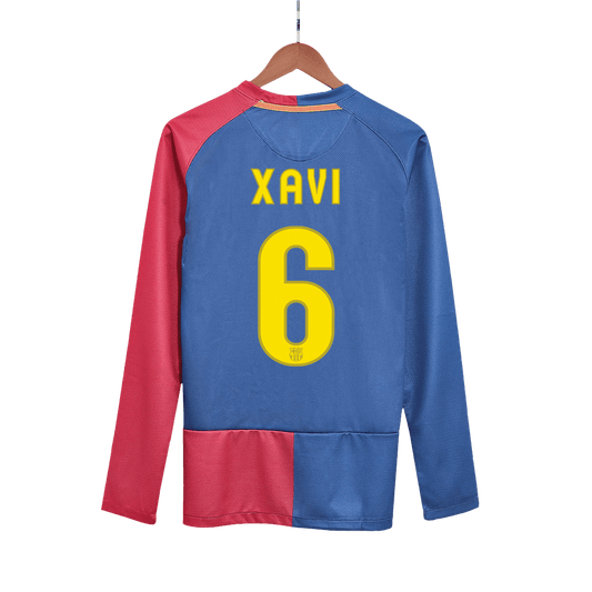 Barcelona pánsky domáci retro futbalový dres s dlhými rukávmi 2008/09 UCL Final - XAVI #6