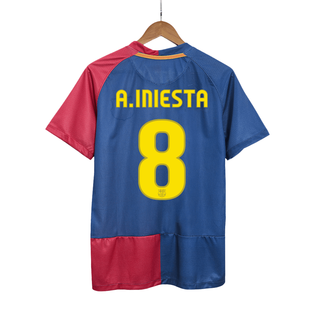 Barcelona pánsky domáci retro futbalový dres 2008/09 UCL Final - A.INIESTA #8