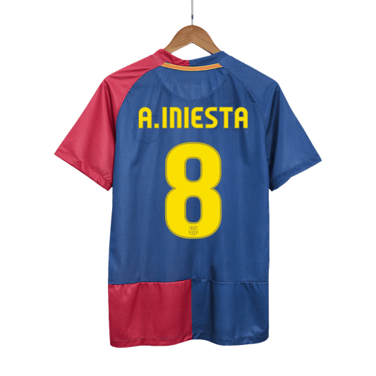Barcelona pánsky domáci retro futbalový dres 2008/09 UCL Final - A.INIESTA #8