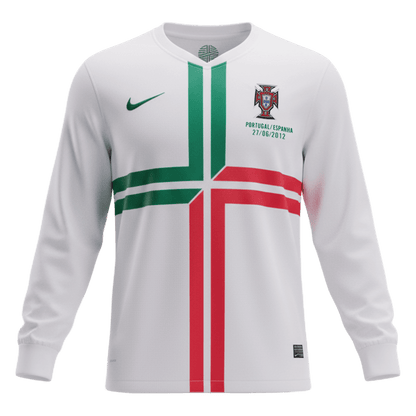 Portugalsko pánsky vonkajší retro futbalový dres s dlhými rukávmi 2012