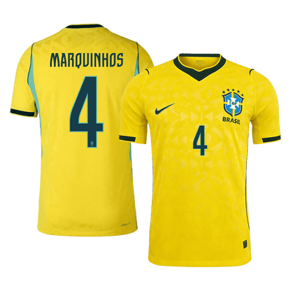 Pánske Futbalový Dres Brazília Domáci MS 2026 Hráčska Verzia - MARQUINHOS #4