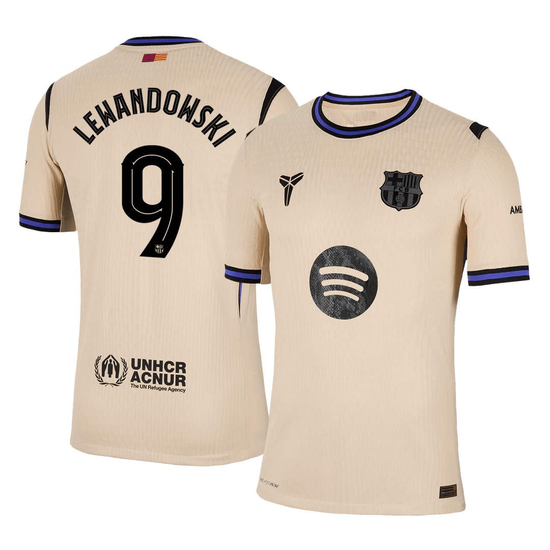 Barcelona pánsky vonkajší futbalový dres 2025/26 UCL - LEWANDOWSKI #9 [hráčska verzia]