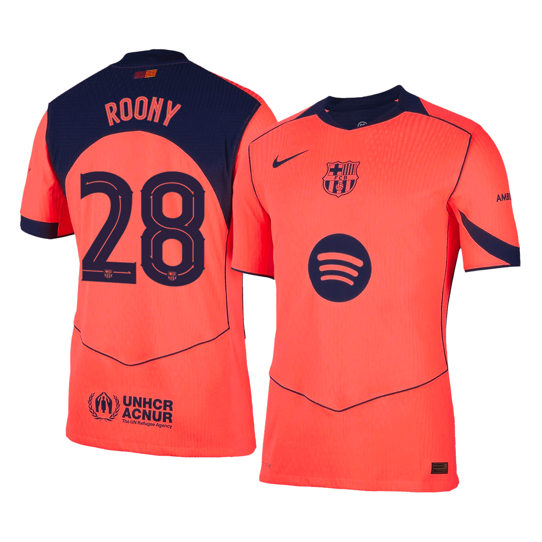 Barcelona pánsky tretí futbalový dres 2025/26 - ROONY #28 [hráčska verzia]