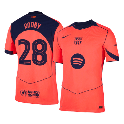Barcelona pánsky tretí futbalový dres 2025/26 - ROONY #28 [hráčska verzia]