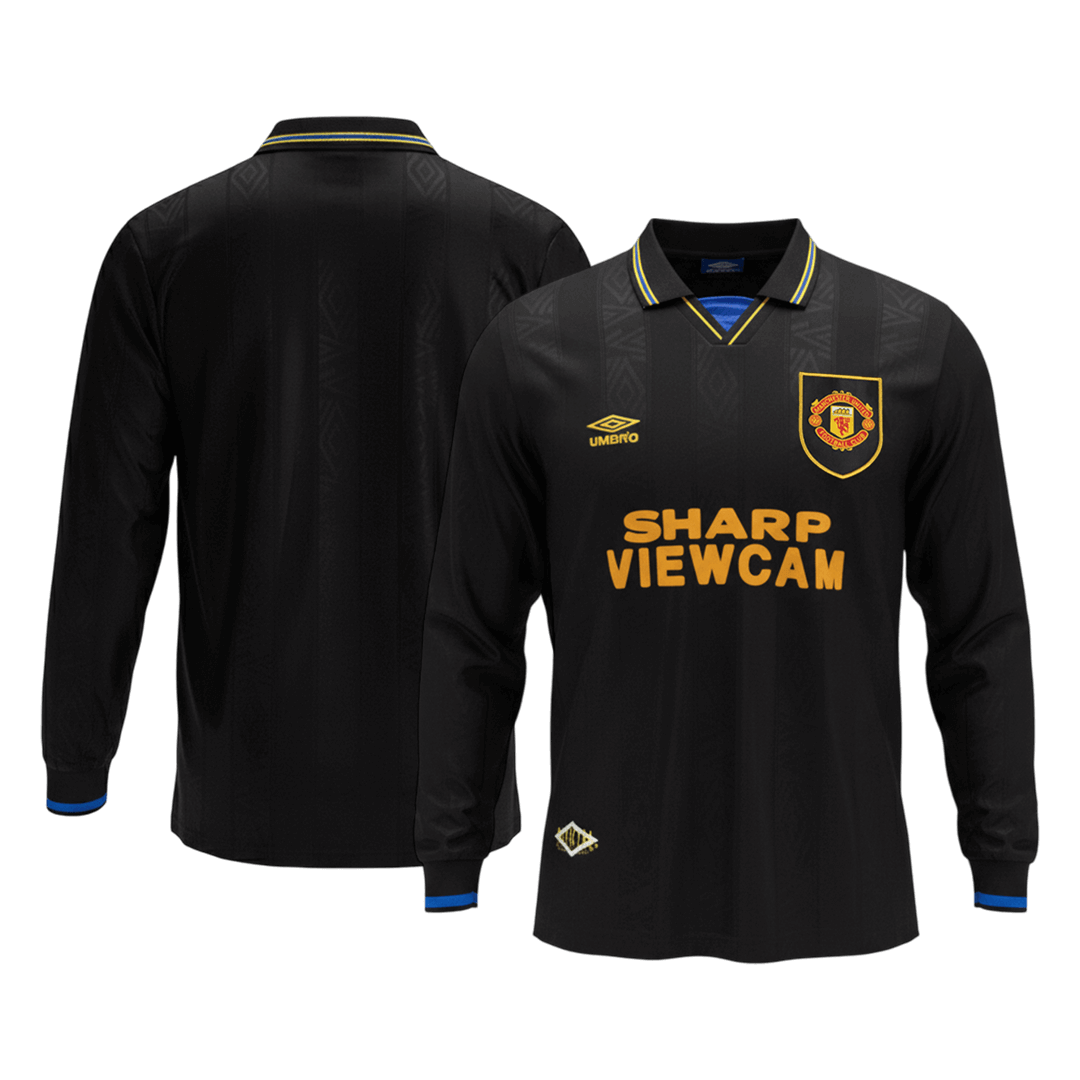 Manchester United pánsky vonkajší retro futbalový dres s dlhými rukávmi 1993/94