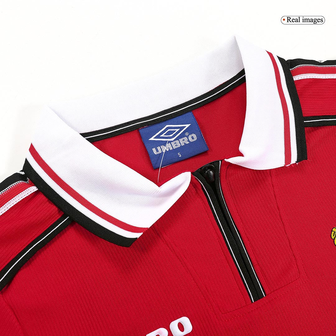 Manchester United pánsky domáci retro futbalový dres s dlhými rukávmi 1998/99