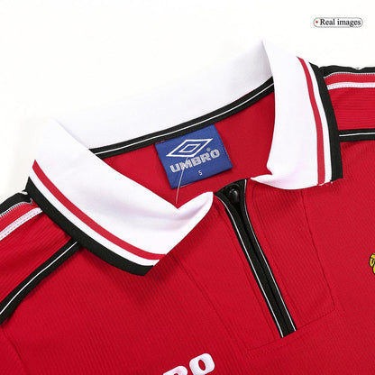 Manchester United pánsky domáci retro futbalový dres s dlhými rukávmi 1998/99