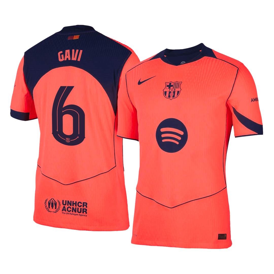 Barcelona pánsky tretí futbalový dres 2025/26 UCL - GAVI #6 [hráčska verzia]