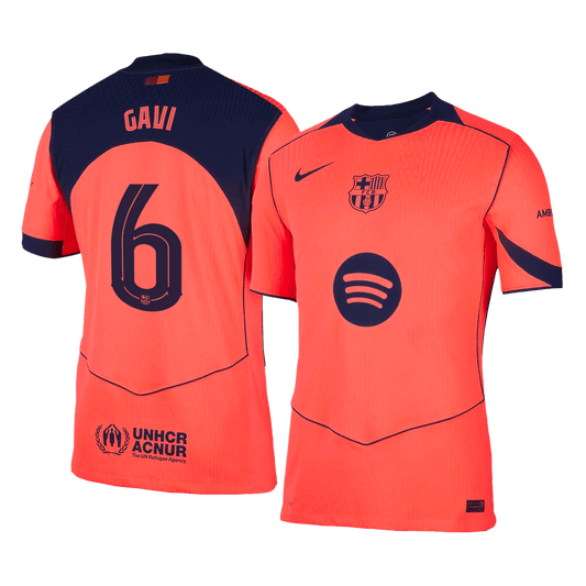 Barcelona pánsky tretí futbalový dres 2025/26 UCL - GAVI #6 [hráčska verzia]