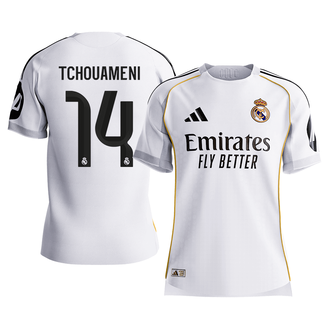 Real Madrid pánsky domáci futbalový dres 2025/26 - TCHOUAMENI #14 [hráčska verzia] (Prémiová kvalita)