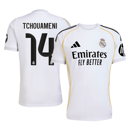 Real Madrid pánsky domáci futbalový dres 2025/26 - TCHOUAMENI #14 (Prémiová kvalita)