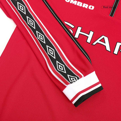 Manchester United pánsky domáci retro futbalový dres s dlhými rukávmi 1998/99