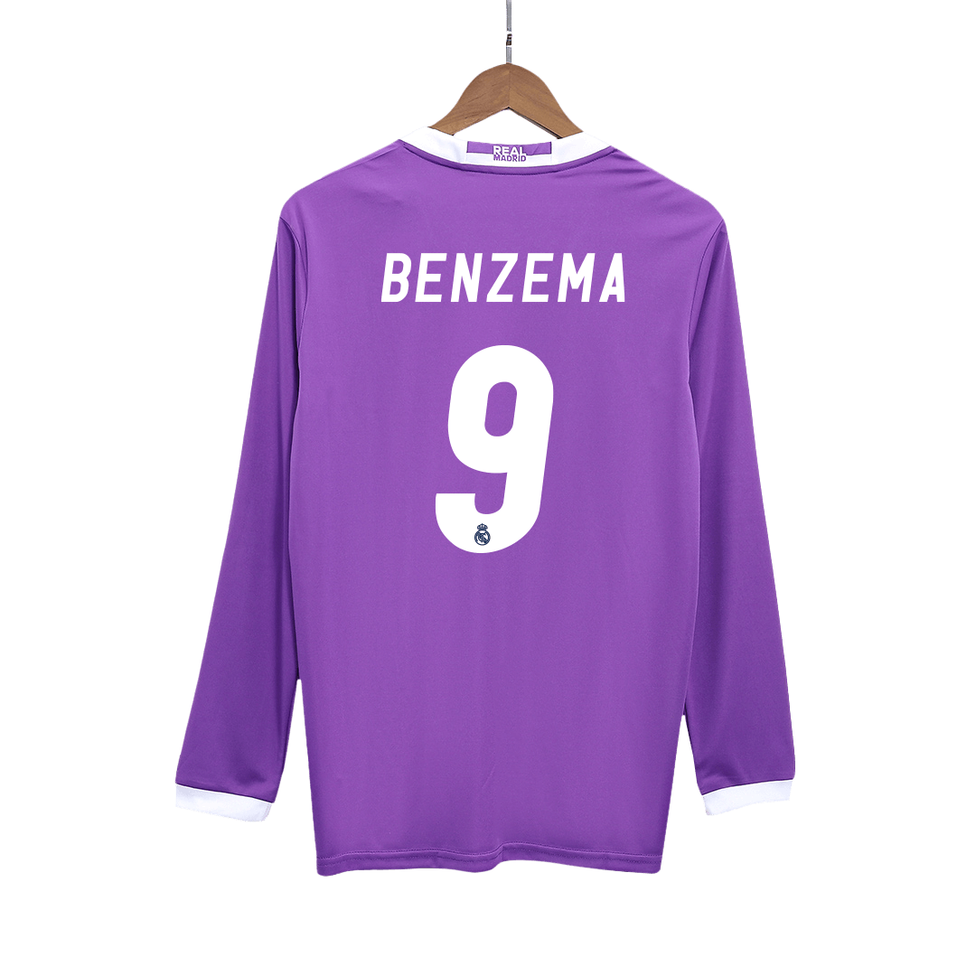 Real Madrid pánsky vonkajší retro futbalový dres s dlhými rukávmi 2016/17 - BENZEMA #9