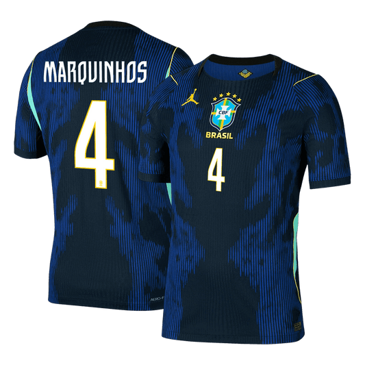 Pánske Futbalový Dres Brazília Vonkajší MS 2026 Hráčska Verzia - MARQUINHOS #4