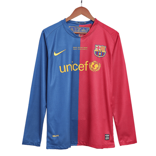 Barcelona pánsky domáci retro futbalový dres s dlhými rukávmi 2008/09 UCL Final