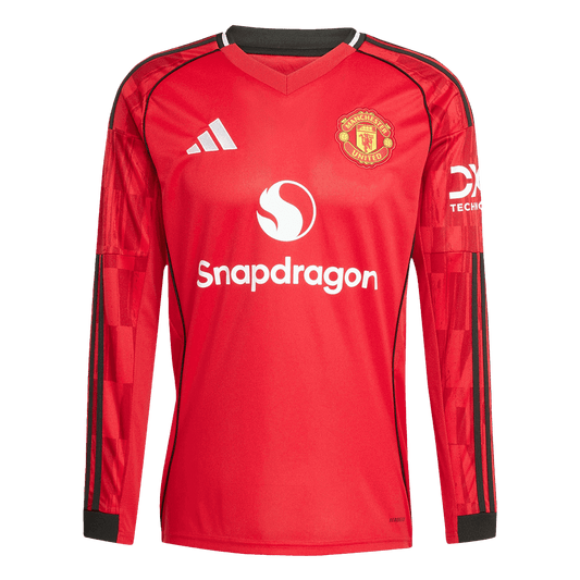 Manchester United pánsky domáci futbalový dres s dlhými rukávmi 2025/26