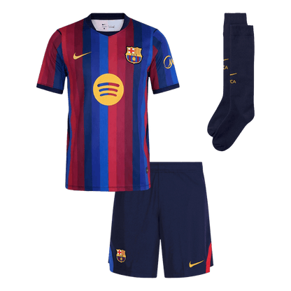 Barcelona detský Domáci futbalový komplet so štulpňami 2026/27