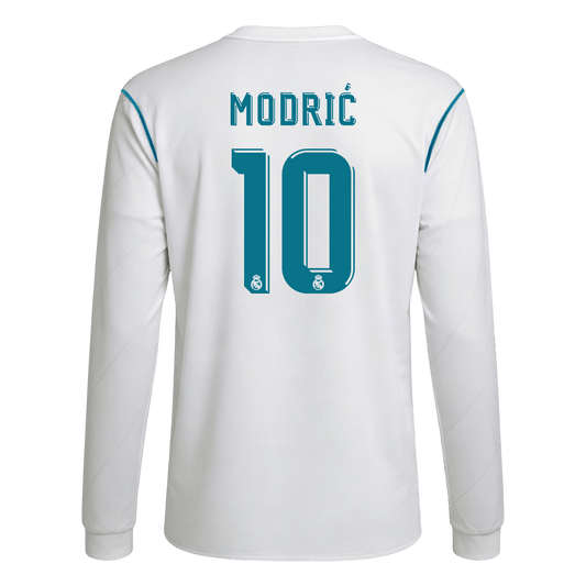 Real Madrid pánsky domáci retro futbalový dres s dlhými rukávmi 2017/18 - MODRIĆ #10