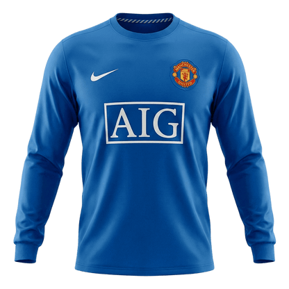 Manchester United pánsky tretí retro futbalový dres s dlhými rukávmi 2008/09