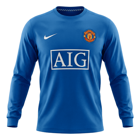 Manchester United pánsky tretí retro futbalový dres s dlhými rukávmi 2008/09
