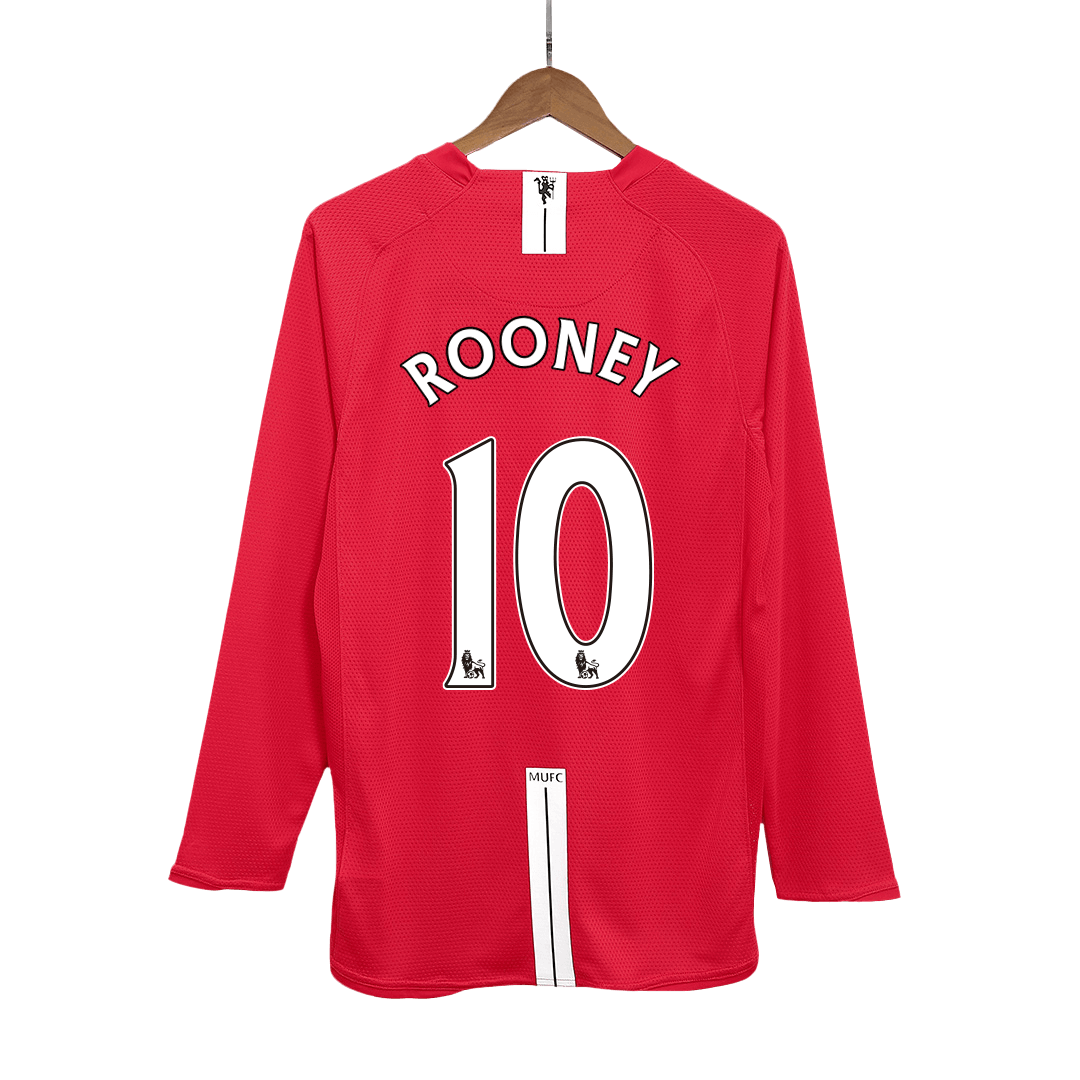 Manchester United pánsky domáci retro futbalový dres s dlhými rukávmi 2007/08 - ROONEY #10