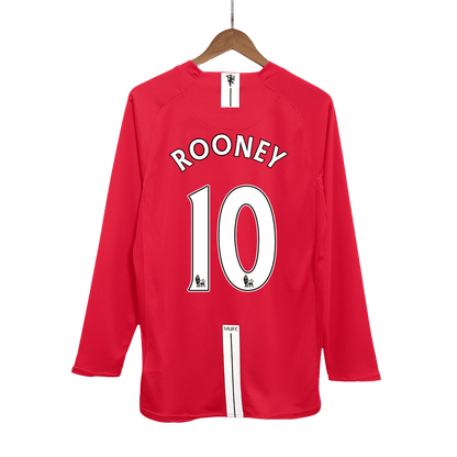 Manchester United pánsky domáci retro futbalový dres s dlhými rukávmi 2007/08 - ROONEY #10