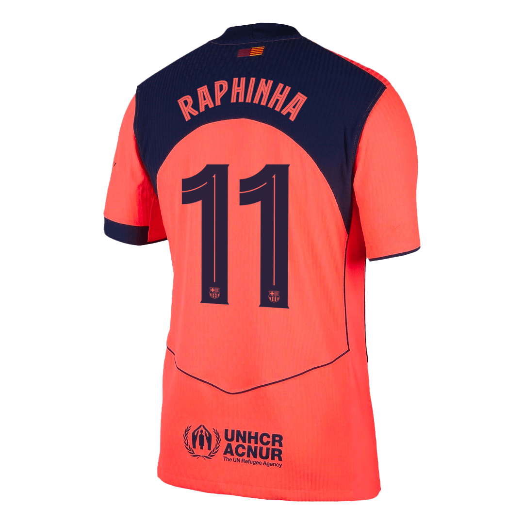 Barcelona pánsky tretí futbalový dres 2025/26 UCL - RAPHINHA #11 [hráčska verzia]