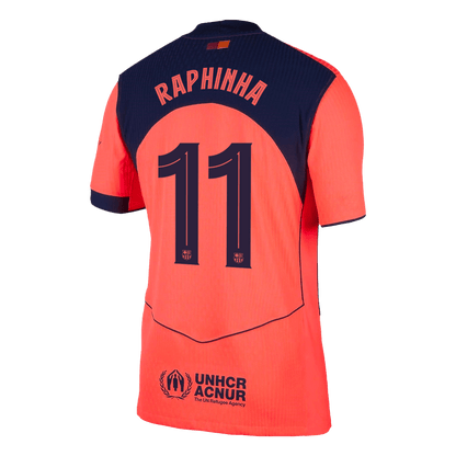 Barcelona pánsky tretí futbalový dres 2025/26 UCL - RAPHINHA #11 [hráčska verzia]