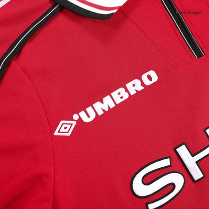 Manchester United pánsky domáci retro futbalový dres s dlhými rukávmi 1998/99