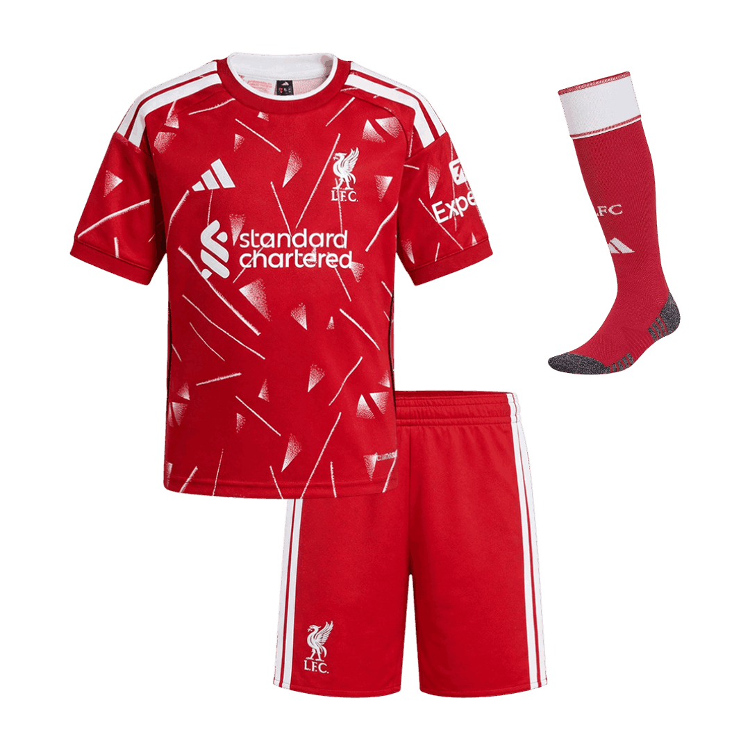 Liverpool detský Domáci futbalový komplet so štulpňami 2026/27
