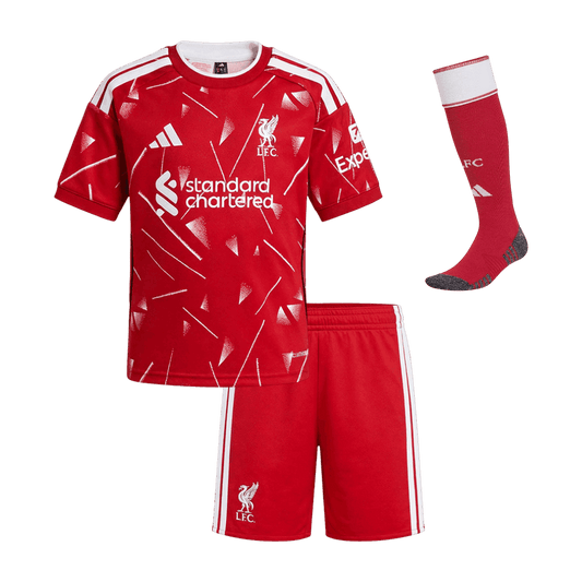 Liverpool detský Domáci futbalový komplet so štulpňami 2026/27