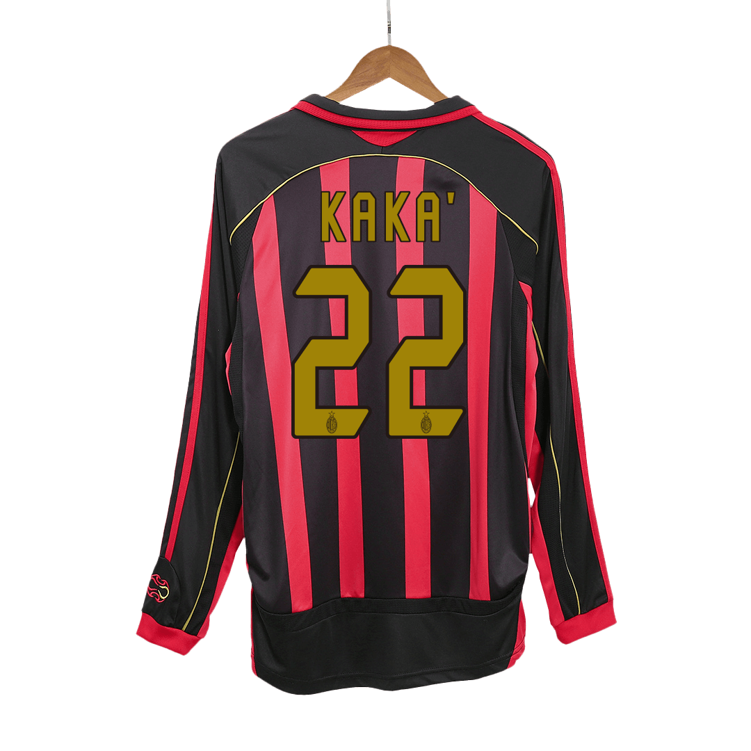 Pánske Retro Futbalový Dres AC Miláno Domáci 2006/07 Dlhý Rukáv - KAKA' #22