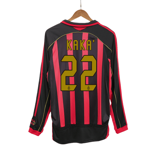 Pánske Retro Futbalový Dres AC Miláno Domáci 2006/07 Dlhý Rukáv - KAKA' #22