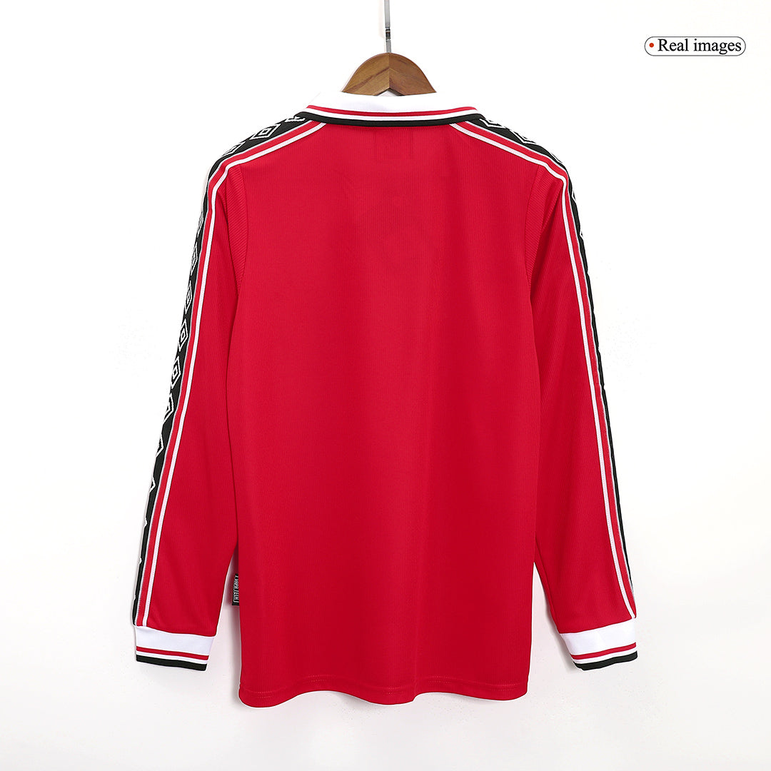 Manchester United pánsky domáci retro futbalový dres s dlhými rukávmi 1998/99