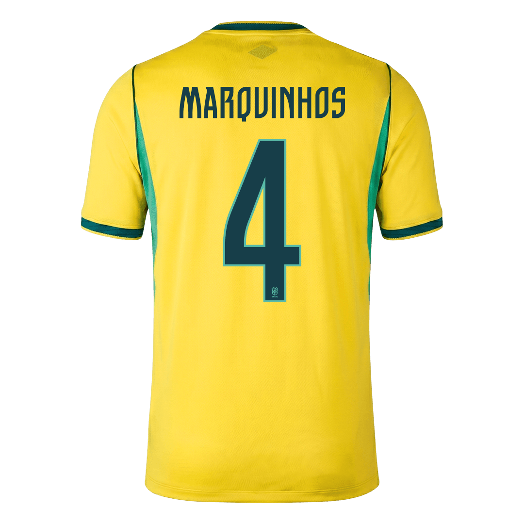 Pánske Futbalový Dres Brazília Domáci MS 2026 - MARQUINHOS #4