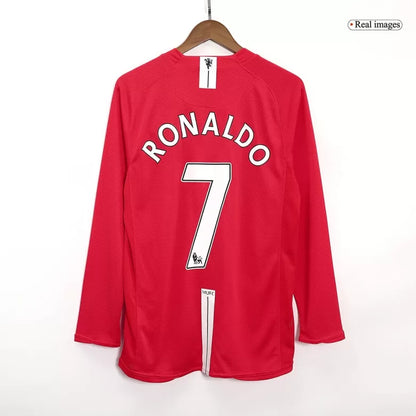 Manchester United pánsky domáci retro futbalový dres s dlhými rukávmi 2007/08 - RONALDO #7