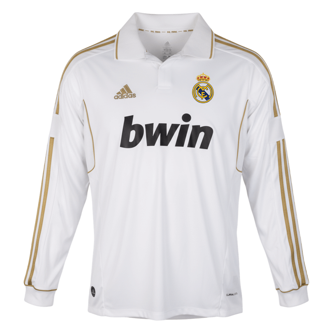 Real Madrid pánsky domáci retro futbalový dres s dlhými rukávmi 2011/12