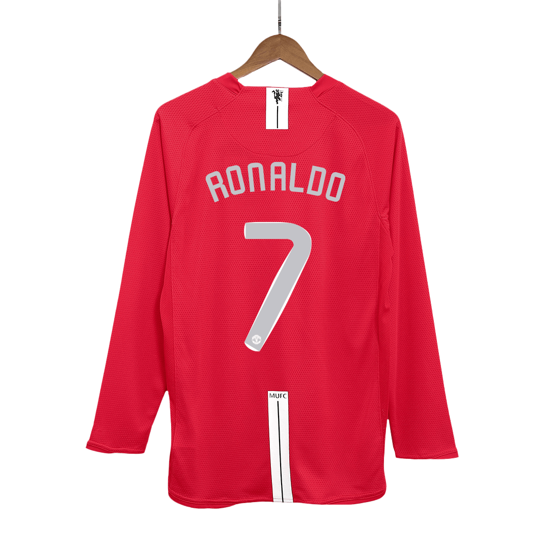 Manchester United pánsky domáci retro futbalový dres s dlhými rukávmi 2007/08 UCL Final - RONALDO #7