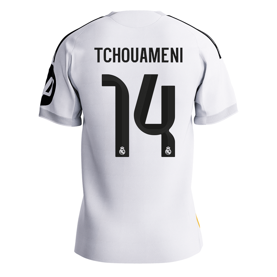Real Madrid pánsky domáci futbalový dres 2025/26 - TCHOUAMENI #14 [hráčska verzia] (Prémiová kvalita)